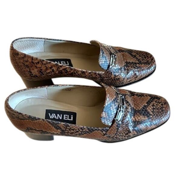 VANELI Snake Print Loafer Heels 8.5 M Brown - Picture 6 of 10
